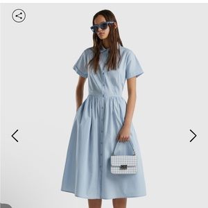 United color of Benetton, light blue shirt dress, sz 4